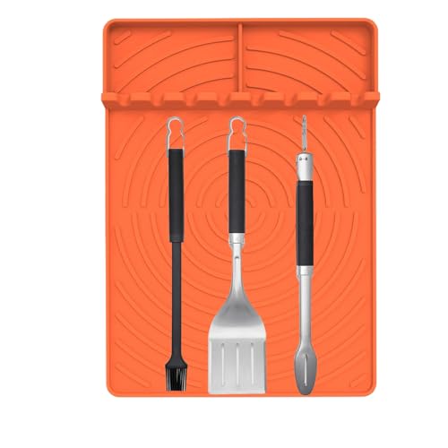 Silikongrillmatte - Langlebige BBQ Non -Stick Matte, Flexible Koch -Griddle -Liner | Wiederverwendbares hitzebeständiges Grilloberflächenschutz für Garten, Picknickpartys, Reisen und Außenterrasse Silikongrillmatte - Langlebige BBQ Non -Stick Matte, Flexible Koch -Griddle -Liner | Wiederverwendbares hitzebeständiges Grilloberflächenschutz für Garten, Picknickpartys, Reisen und Außenterrasse von Generisch