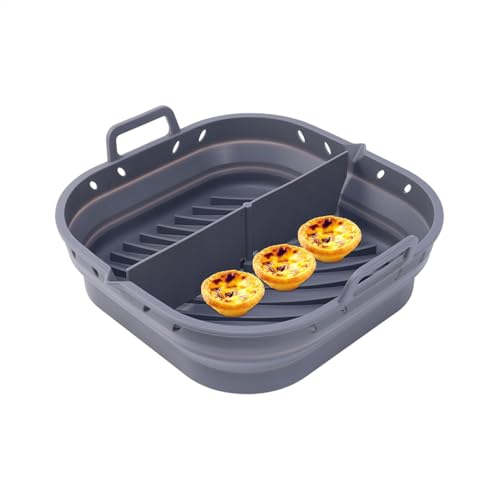 Silikonkorb für Luftfritteuse, Antihaft-Spritzschutz, Backform – faltbarer Airfryer mit höherem Rand, für Luftfritteuse, Mikrowelle von Generisch