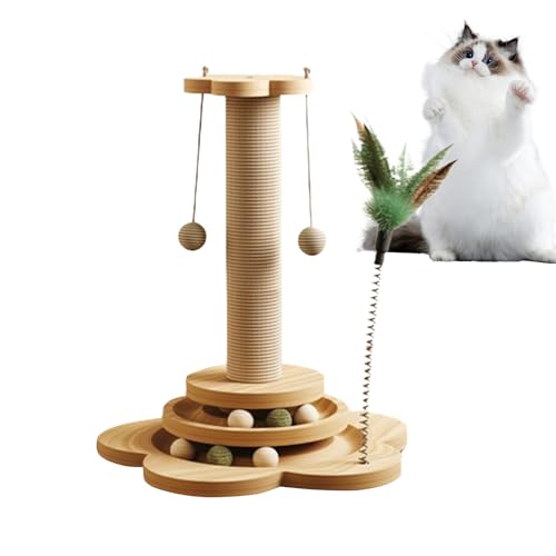Sisal- , Sisal- , 4-in-1- mit baumelndem Ball, interaktives C.at Kätzchenspielzeug für Indoor-Spiele, C-at Kratzbrett und Klettergerüst Sisal- , Sisal- , 4-in-1- mit baumelndem Ball, interaktives C.at Kätzchenspielzeug für Indoor-Spiele, C-at Kratzbrett und Klettergerüst von Generisch
