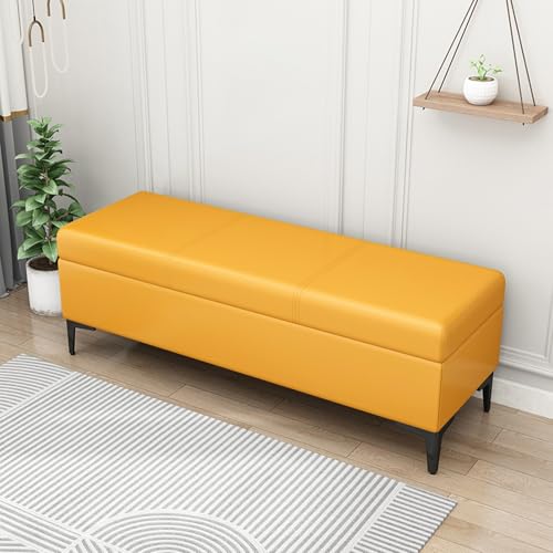 Sitzbank aus Kunstleder, extra lang, gepolstert, für den Eingangsbereich, rechteckiger Couchtisch, ideale Spielzeugkiste und platzsparend von Generisch