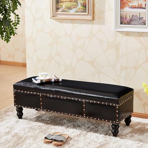 Sitzbank aus Kunstleder mit gepolsterter Sitzfläche Fußstütze & Schuhwickelhocker für Wohnzimmer Flur Eingangsbereich Schwarz 60 cm Sitzbank aus Kunstleder mit gepolsterter Sitzfläche Fußstütze & Schuhwickelhocker für Wohnzimmer Flur Eingangsbereich Schwarz 60 cm von Generisch
