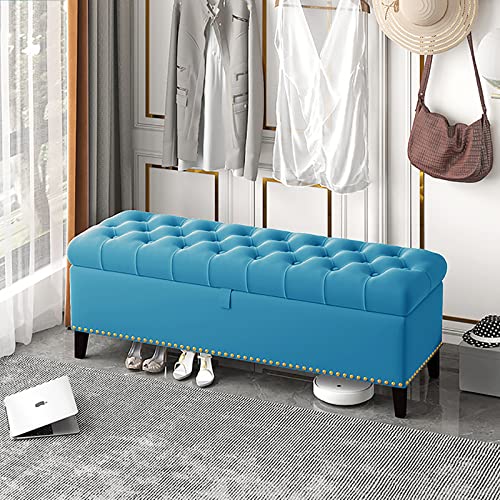 Sitzbank aus Samt, luxuriöse Ottomane mit verstecktem Fach für Schlafzimmer oder Wohnzimmer, platzsparende Sitzlösung von Generisch