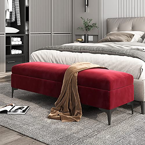 Sitzbank aus Samt für Schlafzimmer, keine Montage erforderlich, gepolsterter Ottoman-Sitz, stilvolle und funktionale Möbellösung für Heimdekoration Sitzbank aus Samt für Schlafzimmer, keine Montage erforderlich, gepolsterter Ottoman-Sitz, stilvolle und funktionale Möbellösung für Heimdekoration von Generisch