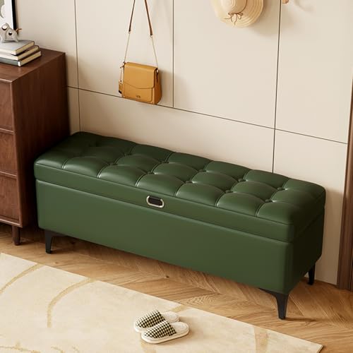 Sitzbank mit Stauraum, Ottomane, mit Sicherheitsscharnier, Kunstleder, gepolsterte Eingangsbank für Schlafzimmer und Wohnzimmer, unterstützt bis zu 299.4 kg Sitzbank mit Stauraum, Ottomane, mit Sicherheitsscharnier, Kunstleder, gepolsterte Eingangsbank für Schlafzimmer und Wohnzimmer, unterstützt bis zu 299.4 kg von Generisch