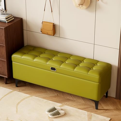 Sitzbank mit Stauraum, Ottomane mit Sicherheitsscharnier, Kunstleder, gepolsterter Eingangssitz für Schlafzimmer und Wohnzimmer, unterstützt bis zu 299.4 kg Sitzbank mit Stauraum, Ottomane mit Sicherheitsscharnier, Kunstleder, gepolsterter Eingangssitz für Schlafzimmer und Wohnzimmer, unterstützt bis zu 299.4 kg von Generisch