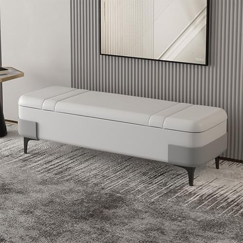 Sitzbank mit Stauraum, PU-Leder, Polsterhocker mit großem Stauraum, ideal für Wohnzimmer, Eingangsbereich und Schlafzimmer von Generisch