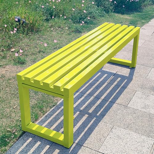 Sitzbank mit Stauraum, wetterfest, Metallrahmen, Lattensitz, Gartenbank für 2-3 Personen, ideal für Park, Rasen, Terrasse, Hof von Generisch