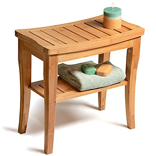Sitzbank mit Stauraum und Gitterablagen und Holzsitz, vielseitige Fußstütze und Tritthocker für Hochbetten, ideal für Schlafzimmer und Wohnzimmer von Generisch