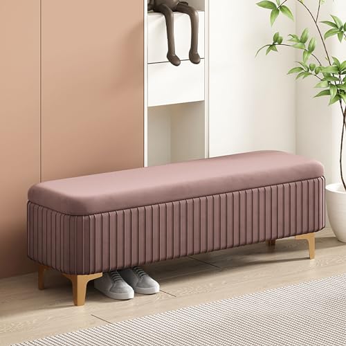 Sitzhocker aus Samt für Schlafzimmer, gepolstert mit Holzsockel, stilvolle Bettbank, multifunktionaler Aufbewahrungshocker in Beige – perfekt für moderne Wohnkultur Sitzhocker aus Samt für Schlafzimmer, gepolstert mit Holzsockel, stilvolle Bettbank, multifunktionaler Aufbewahrungshocker in Beige – perfekt für moderne Wohnkultur von Generisch