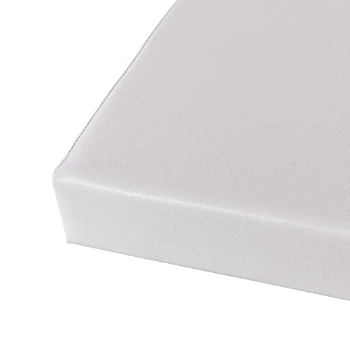 Sitzkissen Premium Custom Kunstleder Sitzkissen,Verdicken Atmungsaktiv Lange Hocker Stuhlkissen Bankkissen Stuhlpolster Sofakissen-Weiß 60x35x5cm(24x14x2inch) von Generisch