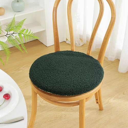 Sitzkissen Rund 45cm, 4 cm Dicke Teddy Velvet Rund Stuhlkissen mit Rutschfest, Weiche & Atmungsaktiv Runden Sitzkissen Stuhl mit Reißverschluss & Waschbar Bezug, für Esszimmer, Küche, Büro, Dunkelgrün Sitzkissen Rund 45cm, 4 cm Dicke Teddy Velvet Rund Stuhlkissen mit Rutschfest, Weiche & Atmungsaktiv Runden Sitzkissen Stuhl mit Reißverschluss & Waschbar Bezug, für Esszimmer, Küche, Büro, Dunkelgrün von Generisch