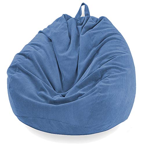 Sitzsack-Bezug (ohne Füllstoff) Cordstoff, faule Liege zum Organisieren von Plüschtieren und Memory-Schaum, geeignet für Erwachsene und Jugendliche, Hellgrau von Generisch