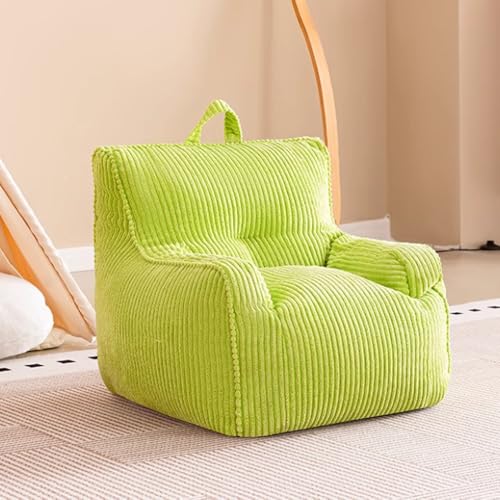 Sitzsack-Sessel aus Samt mit Armlehnen für Schlafzimmer & Wohnzimmer, großer bequemer Poire-Stuhl für Erwachsene (Grün, Größe S) ohne Füllung von Generisch