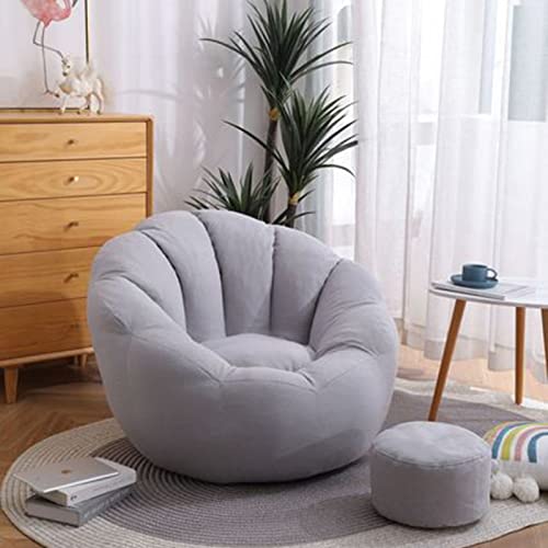 Sitzsack-Sofabezug, hohe Rückenlehne, Kissenbezug für Erwachsene und Kinder, faule Liege, ohne Füllung, Hahnentrittmuster von Generisch