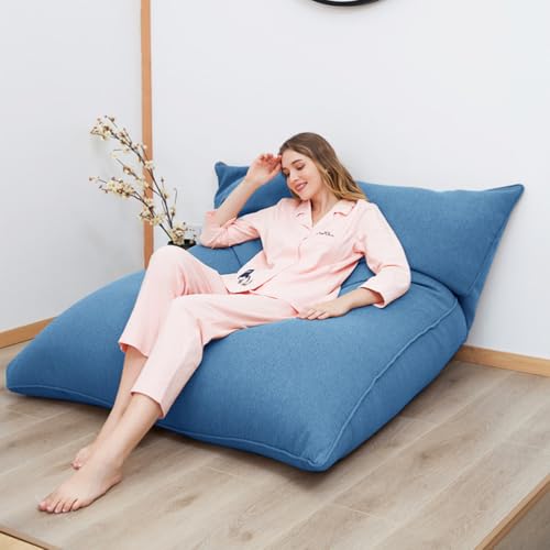Sitzsack-Stuhlbezug, luxuriöser Sofabezug für Wohnzimmer, Schlafzimmer und Garten, Füllung nicht im Lieferumfang enthalten, Hellgrau von Generisch
