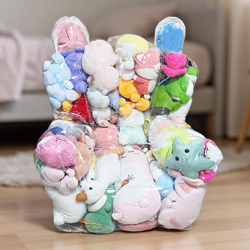 Sitzsack-Stuhlbezug | Transparente Sitzsack-Aufbewahrungsstühle für Kinder, Stofftier-Aufbewahrungsstuhl | Platzsparendes Sofa für Eckwohnheim, Lehrer, Jugendzimmer, Schlafzimmer von Generisch