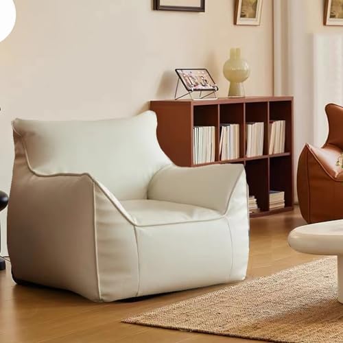 Sitzsack-Stuhlbezug – Wasserbasiertes Leder, faule Sofabezug für Wohnzimmer, Schlafzimmer, Garten – Mid Century Moderner Loungesessel für Innenräume von Generisch