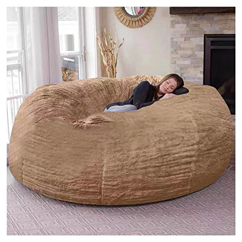 Sitzsack aus Pelz für Erwachsene, Wohnzimmermöbel, weicher flauschiger Kunstfell-Sitzsack (ohne Polsterung), faule Schlafcouch, leicht zu reinigen von Generisch