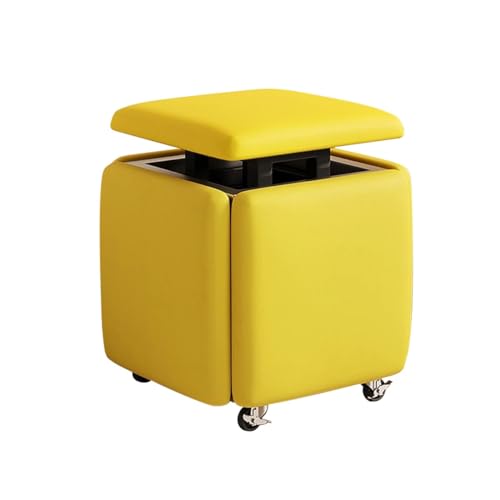 Sitzwürfel Hocker Stapelbar Sofa Stuhl Hocker mit Drehrollen Beweglicher Fußhocker - Moderne Schuhwechselbank für Eingangshocker von Generisch