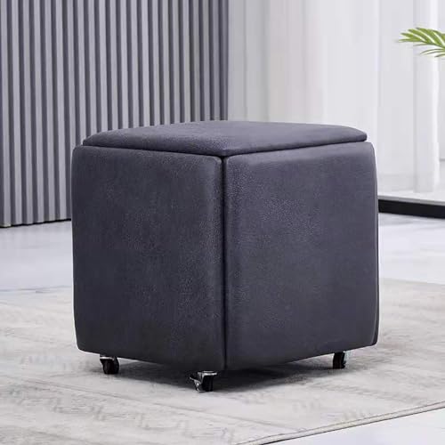 Sitzwürfel Hocker mit Lenkrollen, stapelbares Nesting-Design für Wohnzimmer und Schlafzimmer, beweglicher Sofasessel, Samtmaterial von Generisch