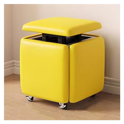 Sitzwürfel mit Lenkrollen, stapelbar Sofa Stuhl Hocker, Beweglicher Fußhocker für Wohnzimmer von Generisch