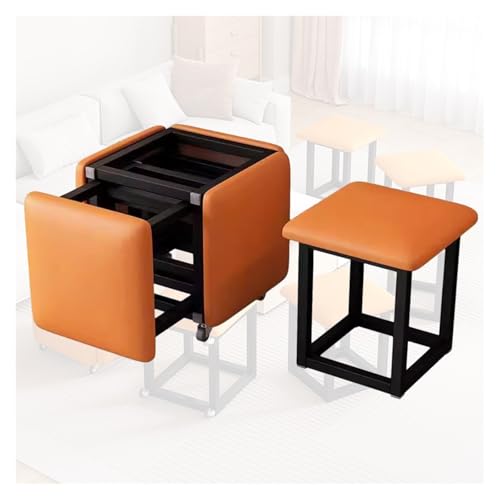 Sitzwürfel mit Lenkrollen, stapelbar Sofa Stuhl Hocker, Beweglicher Fußhocker für Wohnzimmer von Generisch