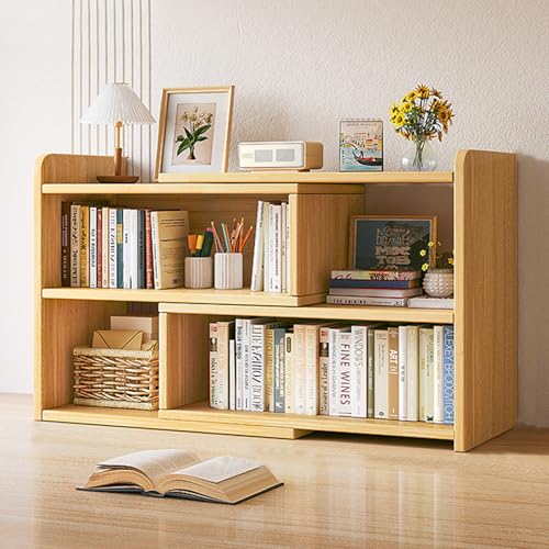 Skalierbares Schreibtisch-Bücherregal und Holz-Organizer für Computer, Schreibtisch, Arbeitsplatte, Aufbewahrung, Ausstellungsregal, stilvolles Bücherregal für Büro und Heimdekoration, platzsparendes von Generisch