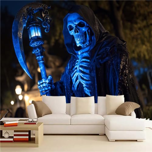 Skeleton 3D Selbstklebende Leinwandtapete Halloween Großes Wandbild Fototapete Poster-Tapete, Heimdekoration Für Jungen-Mädchen-Zimmer Teenager-Schlafsaal 366(B) x 254(H) cm von Generisch