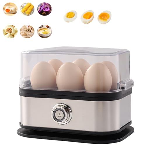 Smart Egg Cooker with Auto Shut, Electric Rapid Egg Boiler for 6 Eggs, Effortless Egg Cooking with the Ultimate Stainless Steel Egg Cooker,for Hard Boiled, Medium, Poacher (1pcs) von Generisch