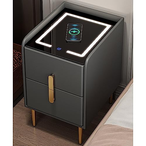 Smart LED Nachttisch mit Aufbewahrungsschublade, modernes Design, kompakter Nachttisch für kleine Räume von Generisch