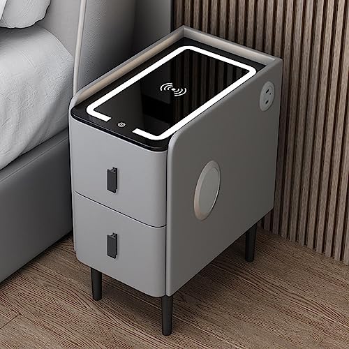 Smart LED Nachttisch mit Aufbewahrungsschublade - Kompakter Nachttisch, modernes Design, ideal für kleine Räume von Generisch