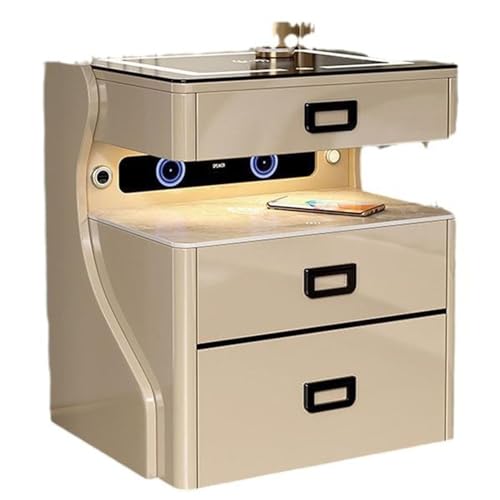 Smart Nachttisch, Multifunktions-Lautsprecher, Dual Wireless Charging Storage Cabinet, Dual Vibration Stereo Bluetooth Lautsprecher für Zuhause von Generisch