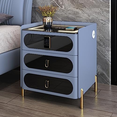 Smart Nachttisch mit kabellosem Laden, Bluetooth-Lautsprecher, 3-farbige LED-Lichter, USB-Anschluss und Smart-Schloss, multifunktionaler Nachttisch für Schlafzimmer und Wohnzimmer, modernes Design Smart Nachttisch mit kabellosem Laden, Bluetooth-Lautsprecher, 3-farbige LED-Lichter, USB-Anschluss und Smart-Schloss, multifunktionaler Nachttisch für Schlafzimmer und Wohnzimmer, modernes Design von Generisch