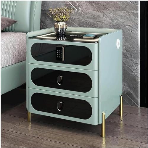 Smart Nachttisch mit kabelloser Ladestation Holz Nachttisch 3 Schubladen USB LED Abschließbarer Schrank Smart Nachttisch mit kabelloser Ladestation Holz Nachttisch 3 Schubladen USB LED Abschließbarer Schrank von Generisch