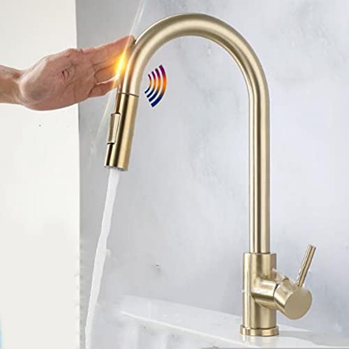 Smart Touch Küchenspüle Wasserhahn Pull Down Sensor Wasserhahn Doppelfunktion Wassermischer Einfache Installation Modernes Design Wassersparende Technologie Küche Upgrade von Generisch