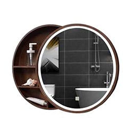 Smarter runder Spiegelschrank mit Push-Pull-Design, vielseitiger Badezimmer- und Schlafzimmeraufbewahrung, stilvoller Kosmetikspiegel für Wohnzimmer und Badezimmer von Generisch