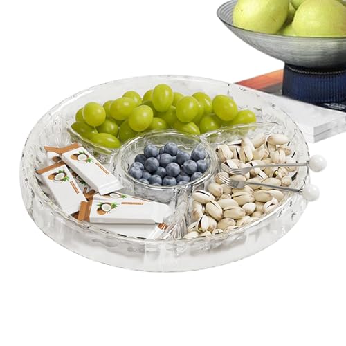Snack-Serviertablett – Tragbare Servierplatte mit 4 Fächern, großes Serviertablett mit Servierschüsseln, Snack-Box, für Vorspeisen für , Snacks Snack-Serviertablett – Tragbare Servierplatte mit 4 Fächern, großes Serviertablett mit Servierschüsseln, Snack-Box, für Vorspeisen für , Snacks von Generisch