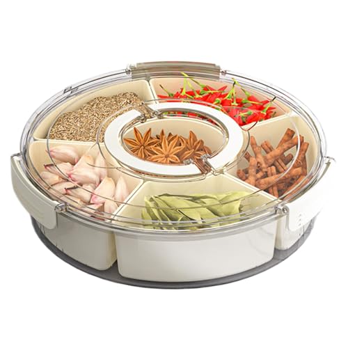 Snack-Tablett mit Deckel, geteiltes Serviertablett – Holzkohle für Snacks | versiegelte Gewürzaufbewahrung in der Küche | Lebensmittelbehälter für Süßigkeiten, , Snack-Tablett mit Deckel, geteiltes Serviertablett – Holzkohle für Snacks | versiegelte Gewürzaufbewahrung in der Küche | Lebensmittelbehälter für Süßigkeiten, , von Generisch