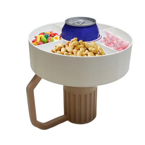 Snackbox | Runde 4-Fach Servierbox Für Knabbergebäck Mit Getränkehalter | Aufbewahrungsorganizer Mit Griff Tragbare Speiseplatte Für Snacks Snackbox | Runde 4-Fach Servierbox Für Knabbergebäck Mit Getränkehalter | Aufbewahrungsorganizer Mit Griff Tragbare Speiseplatte Für Snacks von Generisch