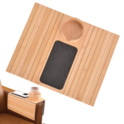 Sofa Armlehne Tablett - 41cm Holz Armlehne Tablett - Armtisch - Rutschfester Couch-Becherhalter Arm, Verstellbare Sofa-Unterstützung Beistelltisch für Fernbedienung, Getränke, Snacks und Sofa Armlehne Tablett - 41cm Holz Armlehne Tablett - Armtisch - Rutschfester Couch-Becherhalter Arm, Verstellbare Sofa-Unterstützung Beistelltisch für Fernbedienung, Getränke, Snacks und von Generisch