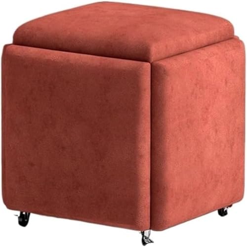 Sofa Hocker 5 in 1, Stapelbare Ottomane Fußstütze mit Schwenkrollen, Kreativer Nesting Cube für Wohnzimmer und Schlafzimmer, Vielseitiger Ankleidestuhl von Generisch