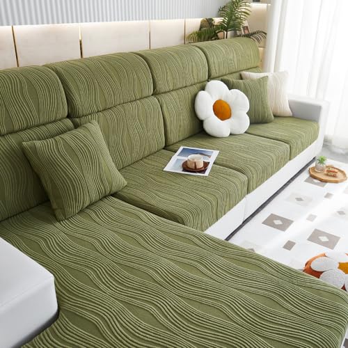 Sofa Sitzkissenbezug, Gestreifte gedruckte Stretch Sofabezug, Elastischer rutschfest Sitzbezüge, Sofa Überzug Husse Überzug Bezug Für 1 2 3 Sitzer L Form U Form Ecksofa von Generisch