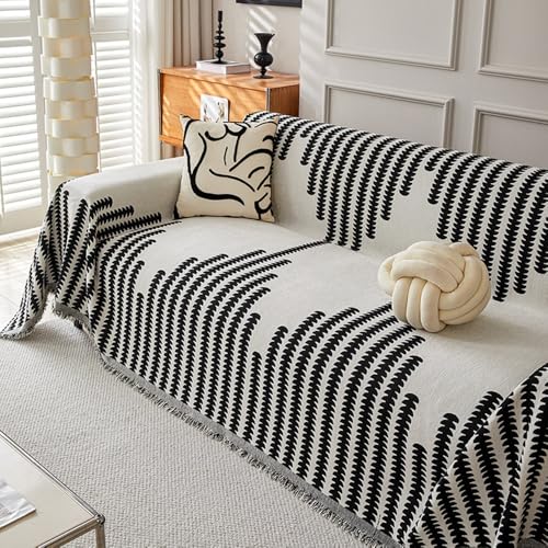 Sofabezüge Chenille Material rutschfest und waschbar Verdicktes Geometrisches Muster für Doppelkissen Sofa 180x130cm von Generisch