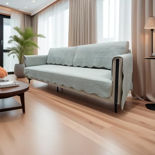 Sofabezug Universal Antirutsch Grau Sofabezug für Ecksofas - Stilvoller 90 × 280 cm Möbelschutz für Wohnzimmer & Leicht zu Reinigen Weicher Stoff von Generisch