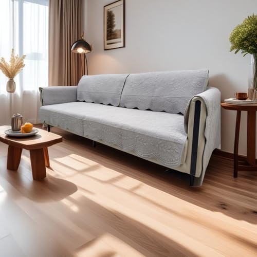 Sofabezug Universal Antirutsch Grau - Stilvoller Schutz für 90x280cm Ecksofas Idealer Möbelbezug für Wohnzimmer & leicht zu reinigen von Generisch