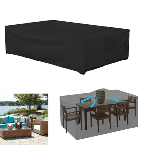 Sofabezug Wasserdicht Rattan Sofabezug 320x280x75cm 420D Oxford Stoff UV beständig Langlebig Outdoor Einsatz Quadratisch/Rechteckig Inklusive Gurte Anti-Rissschutz von Generisch