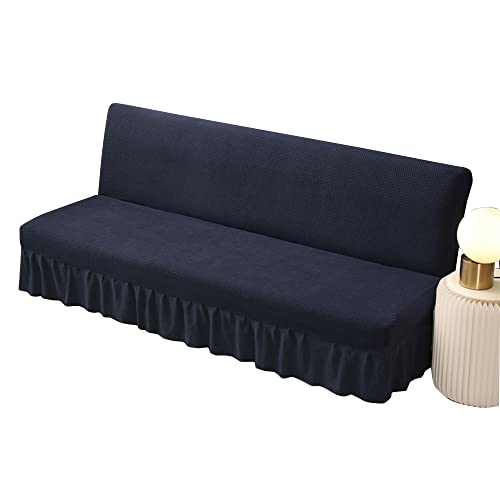 Sofabezug ohne Armlehne mit Saumbezug für Schlafsofa Futonbezug Klappbar Armlos Klappsofabezug Grün Armee S von Generisch