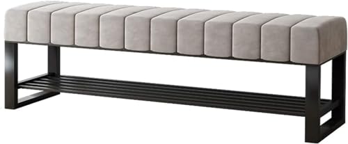 Sofahocker mit Samtkissen und Ablagefach, Rahmen aus Schmiedeeisen – zum Schuhwechseln zu Hause, Eingangsbereich oder Schlafzimmer Sofahocker mit Samtkissen und Ablagefach, Rahmen aus Schmiedeeisen – zum Schuhwechseln zu Hause, Eingangsbereich oder Schlafzimmer von Generisch