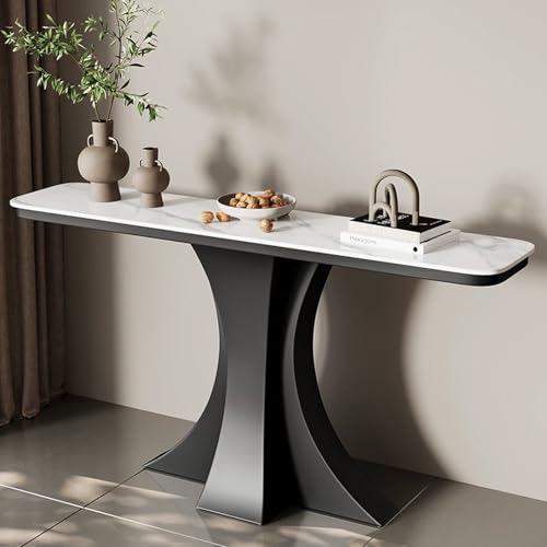 Sofatisch für den Eingangsbereich, 150 cm, weißer Tisch mit Metallsockel, ideal für Wohnzimmer- oder Flurdekoration Sofatisch für den Eingangsbereich, 150 cm, weißer Tisch mit Metallsockel, ideal für Wohnzimmer- oder Flurdekoration von Generisch
