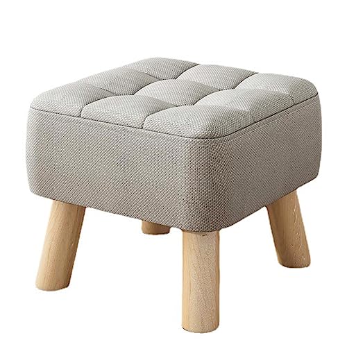 Soft Pe Pouf 30 x 30 x 34 cm Niedriger Holzbeinhocker Gepolsterte Fußstütze für Wohnzimmer Schlafzimmer Eingangsbereich - Vielseitiger Ottomane für Heimdekoration von Generisch